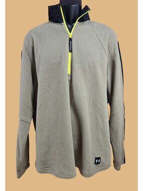 Under Armour XL Mens Fleece Pullover Jacket Beige